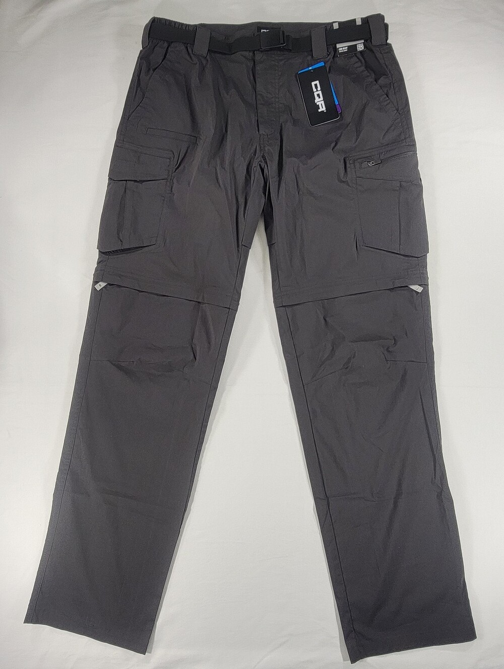 NEW CQR Mens Convertible Tactical Cargo Pants Charcoal Gray 36x34 Zip Off Hiking